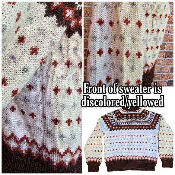 Fair Isle Cardigan Vintage Lulle Otterstad Oslo Handmade Norway Wool Knit XS - Picture 8 of 11